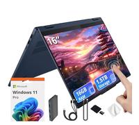 Lenovo IdeaPad 5 16" WUXGA Touch 2-in-1 Laptop, AMD Ryzen AI 7 350, AMD Radeon 860M, 16GB LPDDR5X, 1.5TB Storage (512GB SSD&1TB Docking), Backlit Keyboard, FHD IR Camera, Wi-Fi 7, Win 11 Pro, Blue
