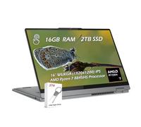 Lenovo IdeaPad 5 2-in-1 Laptop, 16" WUXGA Touchscreen, AMD Ryzen 7 8845HS, 16GB RAM, 2TB SSD, AMD Radeon Graphics, Backlit KB, Wi-Fi6, FP Reader, Win11, Luna Grey, w/2TB USB Drive, W/GaLiMu