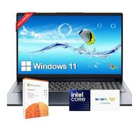 Lenovo Ideapad Business Laptop Computer with Microsoft Office, Intel Dual-Core Processor, 15.6", 8GB RAM, 256GB SSD + 128GB eMMC, 1TB Cloud Storage, Windows 11, WOWPC Recovery USB