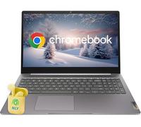 Lenovo IdeaPad Chromebook Laptop, 15.6" FHD Display, Dual-Core Intel Celeron, 4GB RAM 320GB Storage (64GB eMMC+256GB SD Card), Numeric Keypad, Camera Privacy Shutter, NLY Earphones, Artic Grey