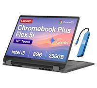 Lenovo IdeaPad Flex 5i Chromebook Plus 14" FHD+ 2-in-1 Touchscreen Laptop (Intel Core i3-1315U, 8GB RAM, 256GB Storage), Backlit, FHD Webcam, Chrome OS, w/Google AI, 2TB of Cloud Storage, Grey