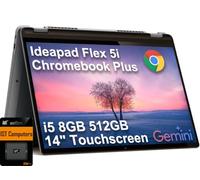 Lenovo IdeaPad Flex 5i Chromebook Plus 2-in-1 Laptop (14" FHD+ Touchscreen, Intel 10-Core i5-1334U, 8GB RAM, 512GB Storage(256GB+256GB IST SD)) Business, Home, Students, Webcam, Backlit KB, Chrome OS