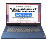 Lenovo IdeaPad Slim 3 Chromebook 14M868 - 14-Inch FHD Laptop (MediaTek Kompanio 520, 4GB RAM, 128GB SSD, Chrome OS) with English (UK) Keyboard - Abyss Blue