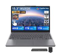Lenovo IdeaPad Slim 3 15.3" WUXGA Touchscreen Laptop, AMD Ryzen 7 8840HS, 40GB DDR5 RAM, 2TB Storage (1TB SSD + 1TB Docking Station), Backlit Keyboard, Numeric Keypad, Windows 11, Luna Gray