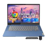 Lenovo IdeaPad Slim 3 Chromebook, 14" FHD Touchscreen, MediaTek Kompanio 520, 4GB LPDDR4X, 1TB Storage (64GB eMMC+1TB Docking Station Set), ARM Mali-G52 2EE MC2, HD Webcam, WiFi 6, Chrome OS, Blue