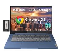 Lenovo IdeaPad Slim 3 Chromebook, 14" FHD Touchscreen, MediaTek Kompanio 520 Processor, 4GB LPDDR4X RAM, 352GB Storage (64GB eMMC + 288GB Docking Station Set), WiFi 6, Webcam, Chrome OS, Abyss Blue