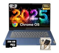 Lenovo IdeaPad Slim 3 Chromebook - 14'' Full HD (1920 x 1080) Display • 8-Core MediaTek Kompanio 520 CPU • 4GB RAM • 64GB eMMC & 256GB Micro SD Card • Wi-Fi 6 • for Business Student • Chrome OS • Blue