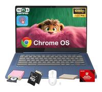 Lenovo IdeaPad Slim 3 Chromebook - 14'' Touchscreen Full HD Display • 8-Core MediaTek Kompanio 520 CPU • 4GB RAM • 64GB eMMC & 256GB Micro SD Card • Wi-Fi 6 • for Business Student • Chrome OS • Blue