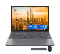 Lenovo IdeaPad Slim 3 Touchscreen Laptop, 15.3" WUXGA IPS Display, AMD Ryzen 7 170, 8GB DDR5, 1.5TB Storage (512GB PCle SSD+1TB Docking Station), Copilot, Numeric Keypad, Wi-Fi 6, Win 11, Luna Grey