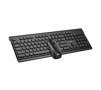 Lenovo Lecoo KW203 Wireless Compact Win/Mac Compatible Liquid Spill Resistant Right and Left Handed QWERTY Turkish Layout Full Size 1600DPI Optical Mouse Turkish Q Keyboard Mouse Set Black