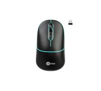 Lenovo Lecoo WS210 Dual Mode RGB 2.4GHz WiFi+ Bluetooth Right & Left Handed Compatible with Windows, Linux and Mac 1600DPI 6 Keys Charging Silent Compact Wireless Optical Mouse Black