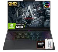 Lenovo Legion 5 QHD Gaming Laptop, 15.1" WQXGA (2560x1600), AMD Ryzen 7-260(>Intel i9-13905H), NVIDIA GeForce RTX 5060 8GB GDDR7, Wi-Fi 7, 24-Zone RGB Backlit KB, Win11 Home, W/128GB PSD(64GB|2TB SSD)