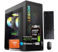 Lenovo Legion T5 Gen 8 Gaming Tower Desktop PC, AMD Ryzen 7700(Beat i9), NVIDIA RTX 4070 Super 12GB GDDR6X, 32 GB DDR5, 1 TB SSD, WiFi 6E, BT5.3, Windows 11 Pro, KB & Mouse Set