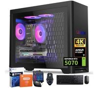 Lenovo Legion Tower 5 (2025) Gaming Desktop Computer 30L, NVIDIA RTX 5070 12GB GDDR7, AMD Ryzen 7 7700X (Up to 5.4GHz), 32GB DDR5 5600MT/s, 2TB SSD, ARGB Fans, Windows 11 Pro, Accessories