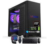 Lenovo Legion Tower 5 Gaming Desktop Computer, AMD Ryzen 7 7700X(Up to 5.4GHz), NVIDIA RTX 5070 12GB GDDR7, 64GB DDR5, 1TB SSD, WiFi 6E, BT5.3, ARGB Fans, Windows 11 Pro, KB & Mouse Set, Accessories