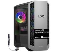 Lenovo LOQ Tower Gaming Desktop PC (AMD Ryzen 7 8745HX, GeForce RTX 5060 8GB GDDR7, 16GB DDR5, 1TB SSD, RGB Fans, 500W PSU, WiFi 6, Bluetooth 5.4, RJ-45, Win 11 Home) w/DKZ USB Port Expander
