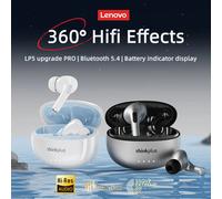 Lenovo LP5 PRO Wireless Bluetooth 5.4 Earphones TWS HiFi Sound Gaming Earbuds LP5Pro Sport headset Long Standby with Mic 2025 2PCS White