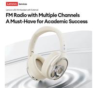 Lenovo Original Bluetooth Earphones Over-ear Foldable Computer Wireless Headphones Noise Cancellation HIFI Stereo Gaming Headset Wireless white