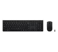 Lenovo Professional - Keyboard and Mouse Set - Wireless - Bluetooth, 2.4 GHz - QWERTY - US with Euro Symbol - Grey - Brown Box
