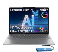 Lenovo Slim 7i Aura Edition AI Laptop (14" FHD+ OLED Touchscreen, Intel Core Ultra 7 258V, 32GB DDR5, 1TB SSD) Copilot+ PC, Ultra-Thin, 17-Hr Battery Life, 5MP IR Webcam, IST hub, Wi-Fi 7, Win 11 Home