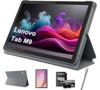 Lenovo Tab M9 9" HD LCD Tablet, 8-Core MediaTek Helio G80 Processor, Android 12 or Later, 3GB RAM 32GB Storage, Long Battery Life, Dolby Atmos, Front Camera, w/64GB SD Card &Folio Case&Film&Stylus Pen