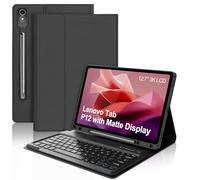 Lenovo Tab P12 12.7'' 2023 Keyboard Case, QWERTY UK Layout Detachable Bluetooth Keyboard, Slim Smart Case for Lenovo Tab P12 2023, Black