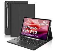 Lenovo Tab P12 2023 Trackpad Keyboard Case, QWERTY UK Layout Detachable Bluetooth Touchpad Keyboard, Slim Smart Case for Lenovo Tab P12 12.7 inch, Black