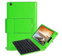 Lenovo Tab3 8 / Tab 2 A8-50 Keyboard Cover - [New Detachable Version] Detachable Hidden Wireless Bluetooth Keyboard Muti-angle Folio PU Leather Case Smart Cover For Lenovo Tab 3 8 (TB3-850F / TB3-850M) / Tab 2 A8-50 8.0 Inch Tablet (Green)