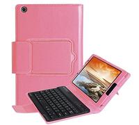 Lenovo Tab3 8 / Tab 2 A8-50 Keyboard Cover - [New Detachable Version] Detachable Hidden Wireless Bluetooth Keyboard Muti-angle Folio PU Leather Case Smart Cover For (TB3-850F / TB3-850M) / A8-50 8.0 (Pink)