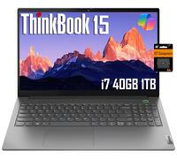Lenovo ThinkBook 15 Gen 4 15.6" FHD (12th Gen Intel 10-Core i7-1255U, 40GB RAM, 1TB PCIe SSD, Narrow Bezel IPS) Business Laptop, 1080p Webcam, Fingerprint, IST SD Card, Win 11 Pro, Grey - 2024