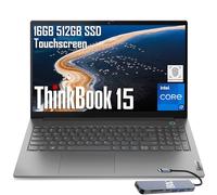 Lenovo ThinkBook 15 Gen 4 Business Laptop (15.6" IPS FHD Touchscreen, Intel 10-Core i7-1255U, 16GB RAM, 512GB SSD), Narrow Bezel, Fingerprint, FHD Webcam, IST Hub, Backlit, Thunderbolt 4, Win 11 Pro