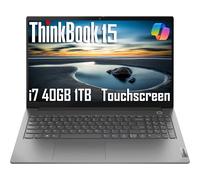 Lenovo ThinkBook 15 Gen 4 Business Laptop (15.6" IPS FHD Touchscreen, Intel 10-Core i7-1255U, 40GB RAM, 1TB SSD), Thunderbolt 4, Backlit, Fingerprint, FHD Webcam, Narrow Bezel, Win 11 Pro, Grey