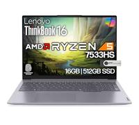 Lenovo ThinkBook 16 G7 Business Laptop, 16” FHD+, AMD Ryzen 5 7533HS, 16GB DDR5, 512GB NVMe, WiFi 6 + BT, RJ-45, HDMI, Fingerprint Reader, HD Webcam, Win 11 Pro