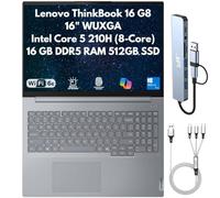 Lenovo ThinkBook 16 Gen 8 Business Laptop 2026, 16" WUXGA, Intel Core 5 210H 8-Core (Beats i5-13420H), 16GB DDR5 RAM, 512GB (2X 256GB) SSD, FPReader, Cam, RJ45, Wi-Fi 6E, Backlit Keyboard, Win 11 Pro