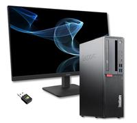 Lenovo ThinkCentre Complete Business Computer with 27 Inch Ultra Slim Monitor | Intel Core i5 8500 | DP USBC | 16 GB | 512GB | Webcam Win 11 Pro MS Office 2021 Pro Warranty 36 Months (Refurbished)