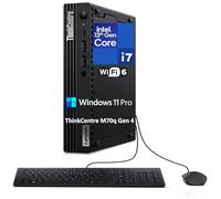 Lenovo ThinkCentre M70q Gen 4 MFF Tiny 1L Mini PC Business Desktop Computer, 13th Gen Intel 16-Core i7-13700T up to 4.9GHz, 64GB DDR4 RAM, 2TB PCIe SSD, WiFi 6, RJ45, HDMI, Windows 11 Pro Vent-HEA