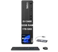 Lenovo ThinkCentre M70s SFF Small Form Factor Business Desktop Computer (Intel 10-Core i5-13400, 32GB RAM, 1TB SSD, UHD Graphics 730), IST HUB, w/Keyboard, Mouse, 3-Year Warranty, Win 11 Pro, Black