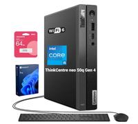 Lenovo ThinkCentre M70t Business Desktop, Intel 20-Core Ultra 7 265, AI Tower PC, 64GB DDR5, 1TB SSD, DP, HDMI, Support 3-Monitor 4K, Type-C, Wired KB & Mouse, Wi-Fi 6, Windows 11 Pro, w/Bundle