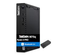 Lenovo ThinkCentre M75q Business Mini Desktop (AMD Ryzen 5 PRO 5650GE, AMD Radeon, 8GB DDR4, 512GB PCIe SSD, WiFi 6, Bluetooth 5.4, 65W PSU, RJ-45, 1 Display Port, HDMI, Win 11 Pro) w/USB-C Dock