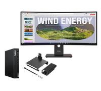 Lenovo ThinkCentre M75q G5 A5 16 512 + ThinkVision T34WD-40 34 UWQHD Docking AMD Ryzen 5 PRO 8600GE Processor 3.90 GHz up to 5.00 GHz, Windows 11 Pro 64, 512 GB SSD TLC Opal - M75QBUNDLE2UKC