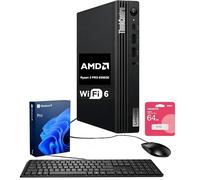 Lenovo ThinkCentre M75q Tiny Business Desktop, AMD 4-Core Ryzen 3 8300GE, 32GB DDR5, 1TB SSD, Support 2-Monitor 4K, HDMI, DP, Wi-Fi 6, Wired KB & Mouse, Windows 11 Pro, Bundle ADATA 64GB Flash Drive