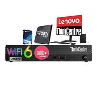 Lenovo ThinkCentre Mini Desktop, Ultra-Fast AMD Ryzen 5 PRO, 16GB RAM, 1TB SSD & 1TB HDD, Wi-Fi 6, Bluetooth5, USB-C, HDMI, Display Port, RJ-45, Windows 11 Pro - Tiny Computer for Everyday Tasks