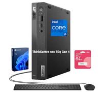 Lenovo ThinkCentre neo Mini PC, 16GB RAM, 512GB SSD, Win11 Pro, Black