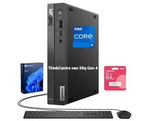 Lenovo ThinkCentre neo Mini PC, 8GB RAM, 512GB SSD, Win11 Pro, Black