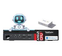 Lenovo ThinkCentre Tiny Desktop, 8GB RAM, 512GB SSD, AMD CPU, Dual-Display Support, Wi-Fi, Bluetooth, Multiple USB Ports, Ethernet Port, w/o Keyboard, Windows 11 Pro, Compact Design, Business-Grade