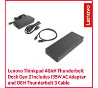 Lenovo ThinkPad 40AN Thunderbolt 3 Dock Gen 2 New Sealed Box 135W UK EU