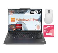 Lenovo ThinkPad E14 Gen 6 Laptop | 14" WUXGA | AMD Ryzen 5 7535U | 32GB DDR5 RAM | 2TB SSD | Fingerprint | Backlit | Wi-Fi 6 | Windows 11 Pro | Bundle with Ergonomic Mouse and ADATA USB Flash Drive