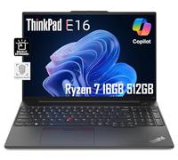 Lenovo ThinkPad E16 Business Laptop (16" FHD+ Display, AMD Ryzen 7 7730U (> Intel i7-1255U), 16GB RAM, 512GB SSD) Fingerprint, Backlit, FHD Webcam, Wi-Fi, Ethernet, Win 11 Pro w/ AI Copilot, Black