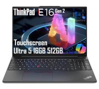 Lenovo ThinkPad E16 Gen 2 Business AI PC Laptop (16" FHD+ Touchscreen, Intel 12-Core Ultra 5 125U (> i7-1355U), 16GB DDR5, 512GB SSD) Backlit, Fingerprint, Thunderbolt 4, Ethernet, Wi-Fi, Win 11 Pro