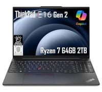 Lenovo ThinkPad E16 Gen 2 Business Laptop (16" FHD+ Anti-Glare, AMD Ryzen 7 7735U (> i7-1255U), 64GB DDR5 RAM, 2TB SSD) Backlit, Fingerprint, 1080p Webcam, Wi-Fi, Ethernet, Win 11 Pro w/ AI Copilot